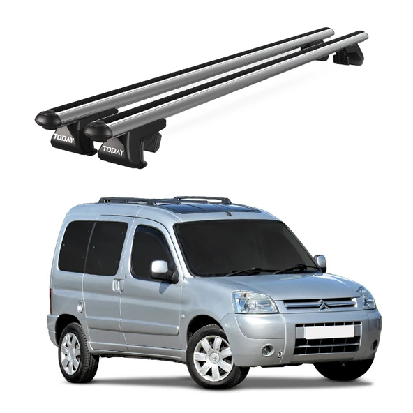 Venüs Citroen Berlingo (2003-2007) Uyumlu Gri Ara Atkı Port Bagaj Tavan Barı ürün görseli 1