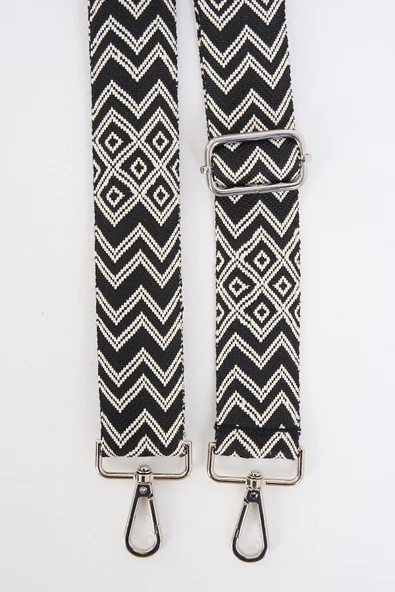 MUTE BAG Blackwhite Square Pattern Ayarlanabilir Çanta Sapı (110 CM) - Resim 3