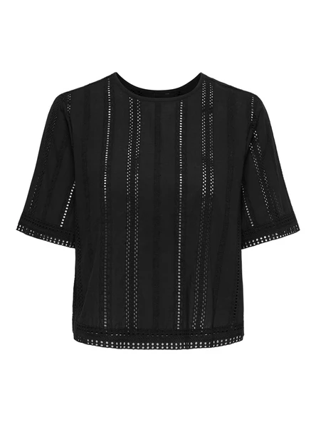 Only   ONLLIA SS EMB TOP WVN Kadın Siyah Bluz - 15383837 ürün görseli 1