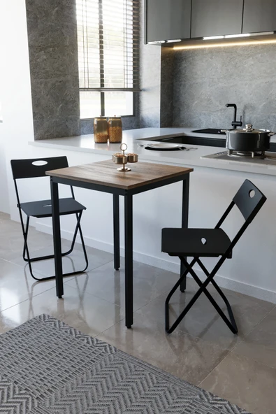 Flinder Balkon Bahçe Mutfak 3' lü Bistro Set Masa Sandalye Takımı FLN75070OSBD ürün görseli 1