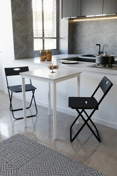 Flinder Balkon Bahçe Mutfak 3' lü Bistro Set Masa Sandalye Takımı FLN75020OSBD ürün görseli 1