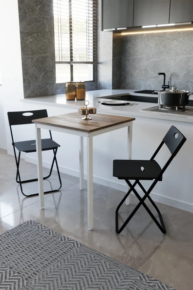 Flinder Balkon Bahçe Mutfak 3' lü Bistro Set Masa Sandalye Takımı FLN75060OSBD ürün görseli 1