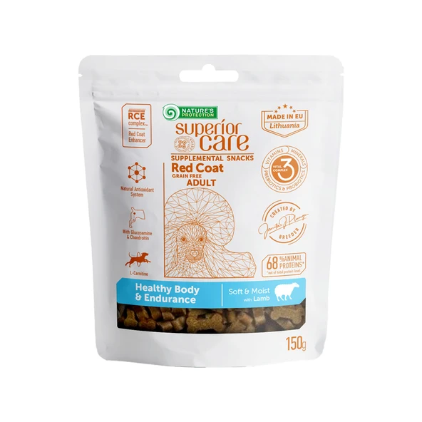 Nature’s Protection Superior Care Kızıl Tüylü Köpekler İçin Kuzulu Sağlıklı Vücut & Dayanıklılık Destekli Köpek Ödülü 150g ürün görseli 1