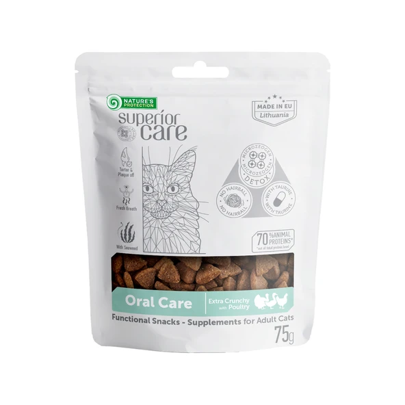 Nature’s Protection Superior Care Ördekli, Hindili & Tavuklu Ağız Bakım Kedi Ödülü 75g ürün görseli 1