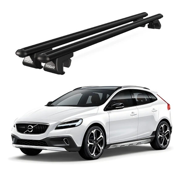 Volvo V40 Cross Country (2013 Ve Sonrası) Uyumlu Siyah Ara Atkı Port Bagaj Tavan Barı ürün görseli 1