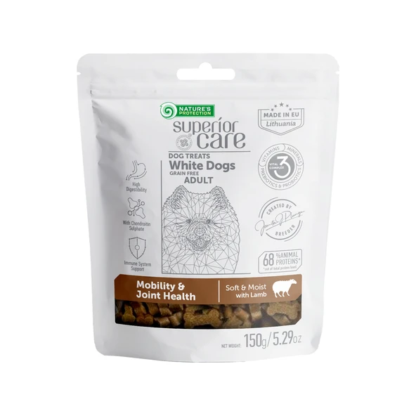 Nature’s Protection Superior Care Beyaz Tüylü Köpekler İçin Kuzulu Hareket & Eklem Sağlığı Destekli Köpek Ödülü 150g ürün görseli 1