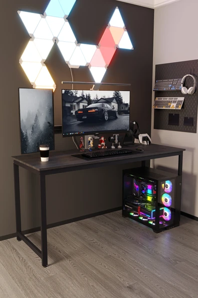 Flinder Siyah 160x60 Oyuncu Masası, Bilgisayar Masası, Gamer Masası, Gaming Masa, Metal Ayaklı FLN16008OSBD ürün görseli 1