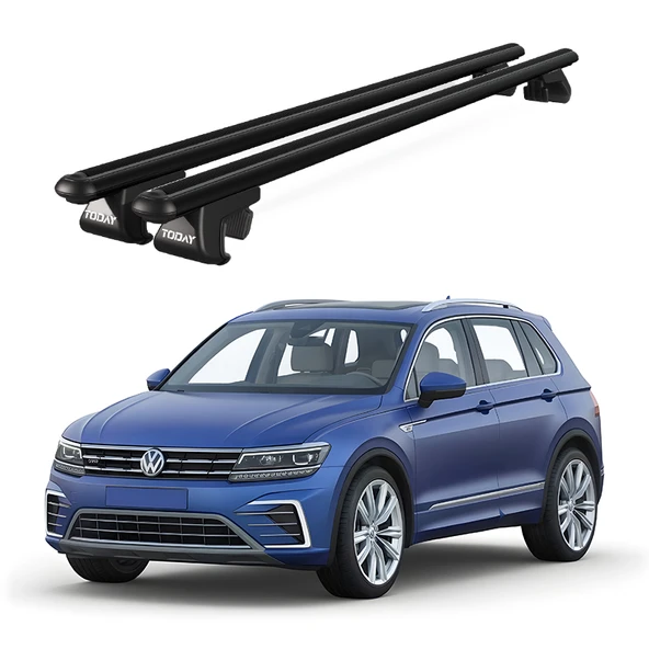 Volkswagen Tiguan (2016 Ve Sonrası) Uyumlu Siyah Ara Atkı Port Bagaj Tavan Barı ürün görseli 1