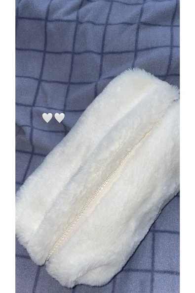 MUTE BAG Cloud Peluş Makyaj çantası / Beyaz Peluş Makyaj çantası (20*10) ürün görseli 1