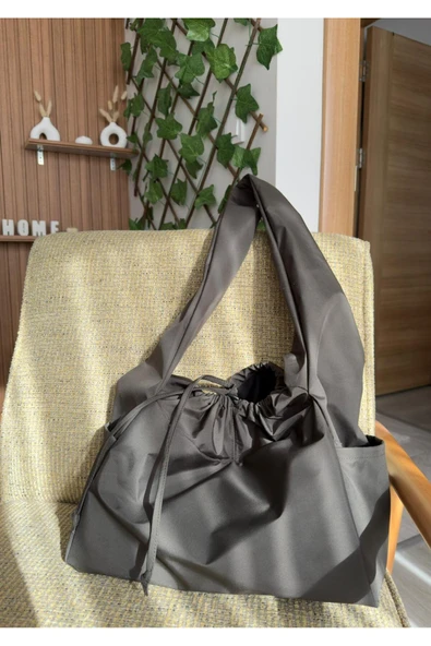 MUTE BAG Su Geçirmez Tote Bag / Çapraz Kullanıma Uygun Haki Okul Omuz Çantası (50*30) ürün görseli 1