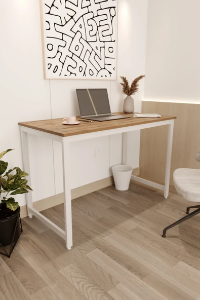 Flinder Çam/Beyaz 120x60 Çalışma Masası, Bilgisayar Masası, Ofis Masası FLN120900OSBD ürün görseli 1