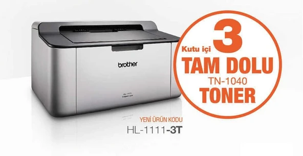 BROTHER HL-1111- MONO LAZER YAZICI 3 TONERLİ ürün görseli 1