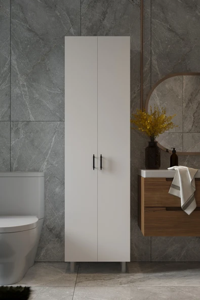 BELMO Titan 8 Raflı 2 Kapaklı Çok Amaçlı Dolap Mutfak Banyo Kiler Erzak Dolabı ürün görseli 1
