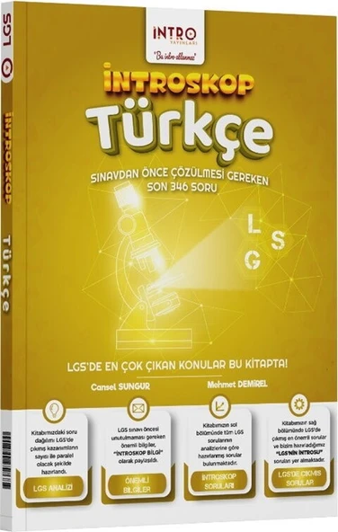 8. Sınıf LGS Türkçe İntroskop Soru Bankası İntro Yayınları ürün görseli 1