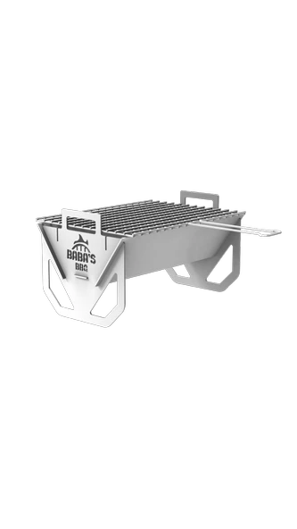 ORİGAMİ KATLANIR MANGAL MODEL 1 / PASLANMAZ ÇELİK / BABA'S BBQ - Resim 4