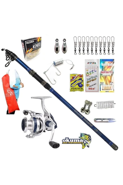Aria-6000a Kendo Blue Bass 420cm 100-250gr Profesyonel Surf Kıyı Olta Takımı Seti ürün görseli 1