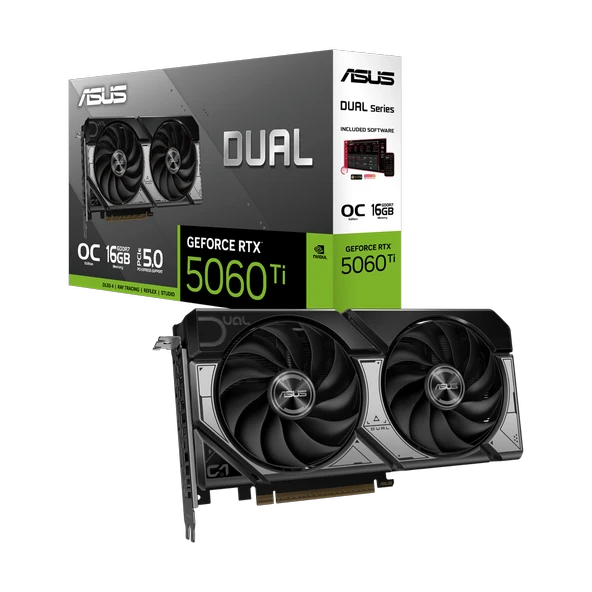 ASUS DUAL-RTX5060TI-O16G, 16Gb, 128Bit, GDDR7, 1xHDMI, 3xDP GAMING Ekran Kartı ürün görseli 1