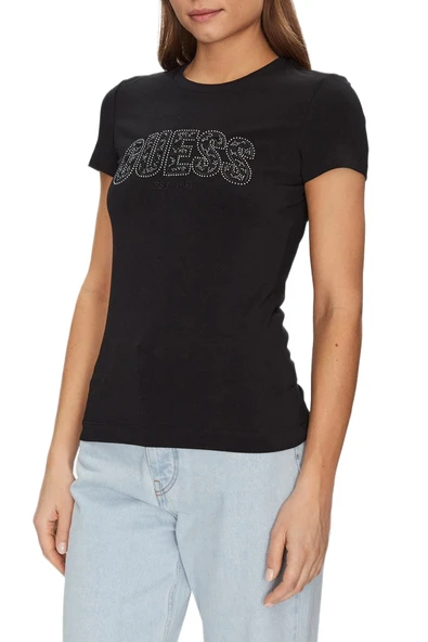 Guess W5GI04J1314 Cn Ss Logo Lace Tee Kadın Tişört ürün görseli 1