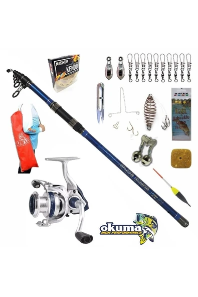 Aria-6000a Kendo Blue Bass 420cm 100-250gr Profesyonel Surf Sazan Kıyı Olta Takımı Seti ürün görseli 1