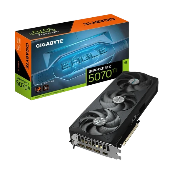 GIGABYTE GV-N507TEAGLE OC-16GD, RTX5070TI, EAGLE OC, 16Gb, GDDR7, 256BIT, 3 Fanlı, 1xHDMI, 3xDP, GAMING Ekran KARTI ürün görseli 1