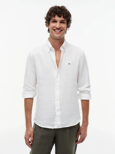 Tommy Hilfiger MW0MW41530 Pigment Dyed Li Solid Rf Erkek Gömlek ürün görseli 1