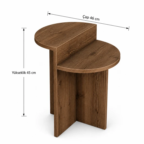 Luna Yan Sehpa Oval Hatlı - Resim 5