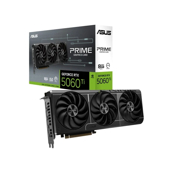 ASUS PRIME-RTX5060TI-O8G, 8Gb, 128Bit, GDDR7, 1xHDMI, 3xDP GAMING Ekran Kartı ürün görseli 1