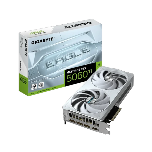 GIGABYTE GV-N506TEAGLE OC ICE-16GD, RTX5060TI, EAGLE OC ICE, 16Gb, GDDR7, 128BIT, 2 Fanlı, 1xHDMI, 3xDP, GAMING Ekran KARTI ürün görseli 1