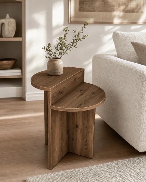 Luna Yan Sehpa Oval Hatlı - Resim 3