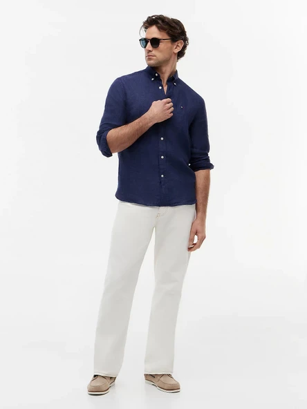 Tommy Hilfiger MW0MW41530 Pigment Dyed Li Solid Rf Erkek Gömlek ürün görseli 1
