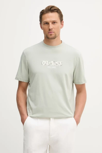 Guess M6GI16K3032K3032 Cn Ss Logo Con Erkek Tişört ürün görseli 1