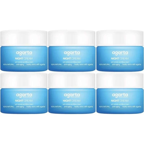 Agarta Doğal Yaşlanma Karşıtı Anti-Age Gece Kremi Su Bazlı 50ML (Kırışıklık/Sıkılaştırıcı) (6Lı Set) ürün görseli 1