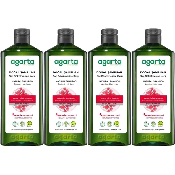 Agarta Doğal Şampuan 400 ML Saç Dökülmesine Karşı Çözüm (4 Lü Set) ürün görseli 1