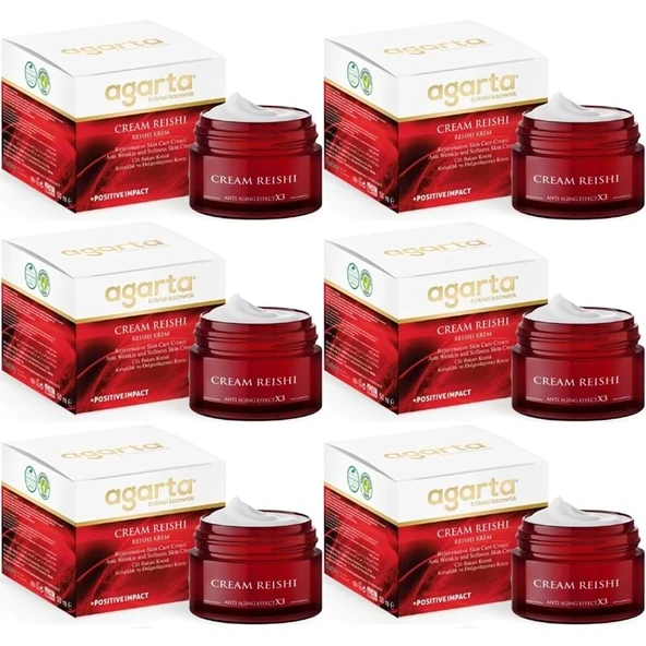 Agarta Doğal Yaşlanma Karşıtı Reishi Kremi 50 ML (Kırışıklık - Dolgunlaştırıcı) (6 Lı Set) ürün görseli 1