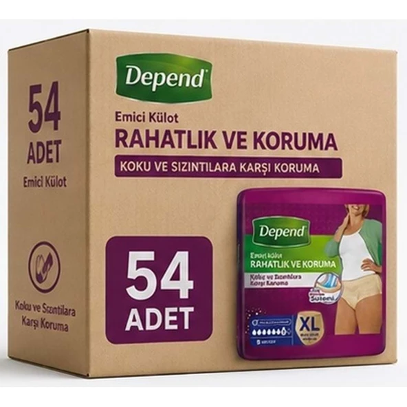 Depend Emici Külot Yetişkin Bezi XL - Extra Large Kadın 54 Adet (6PK*9) ürün görseli 1