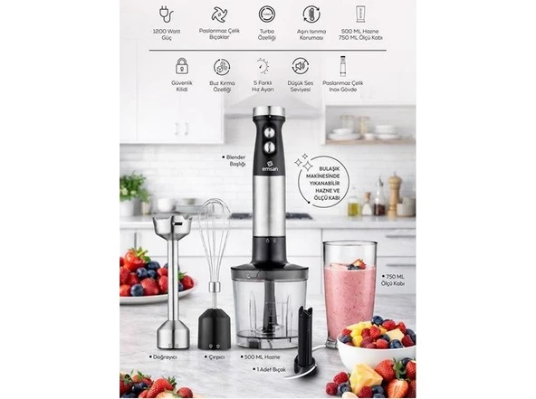 Emsan Gusto Blender Seti Inox Siyah ürün görseli 1