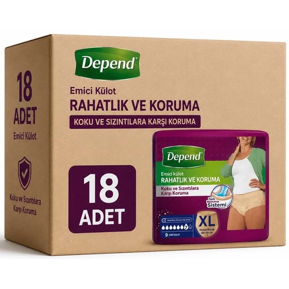 Depend Emici Külot Yetişkin Bezi XL - Extra Large Kadın 18 Adet (2PK*9) ürün görseli 1