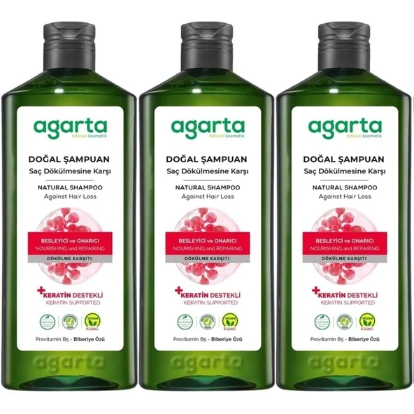 Agarta Doğal Şampuan 400 ML Saç Dökülmesine Karşı Çözüm (3 Lü Set) ürün görseli 1