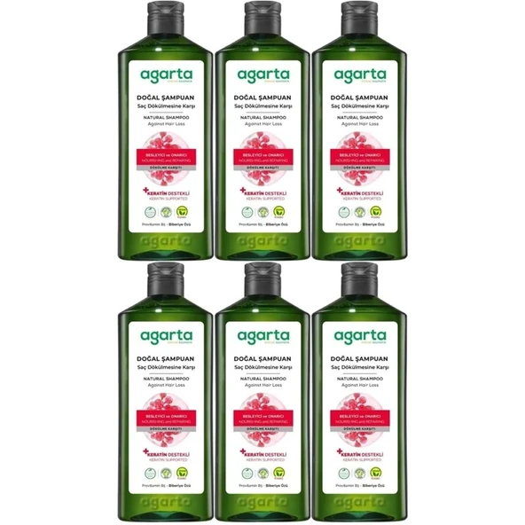 Agarta Doğal Şampuan 400 ML Saç Dökülmesine Karşı Çözüm (6 Lı Set) ürün görseli 1