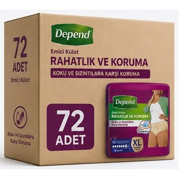 Depend Emici Külot Yetişkin Bezi XL - Extra Large Kadın 72 Adet (8PK*9) ürün görseli 1