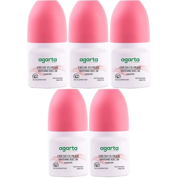Agarta Roll-On Kadın 50 ML Fresh Flower Sensatıon (24 Saat Etkili Ter Kokusu Önleyici) (5 Li Set) ürün görseli 1