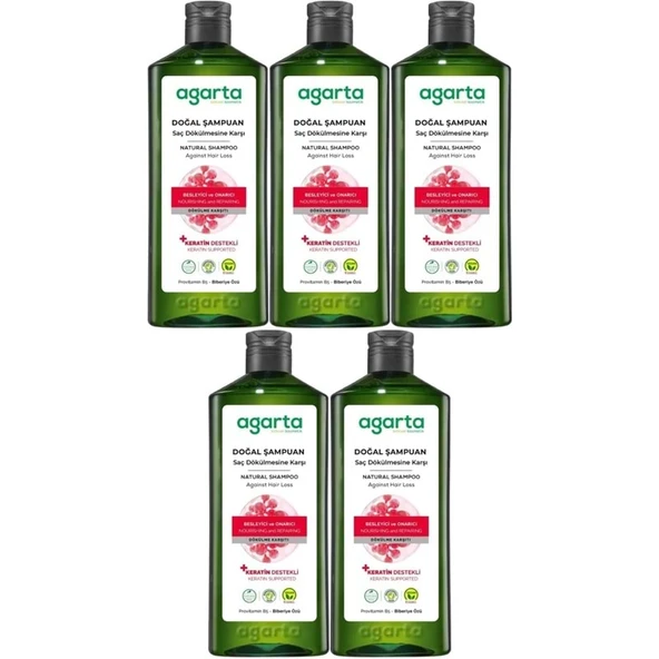 Agarta Doğal Şampuan 400 ML Saç Dökülmesine Karşı Çözüm (5 Li Set) ürün görseli 1