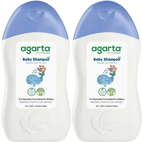 Agarta Doğal Erkek Bebek Çocuk Şampuanı Saç ve Vücut 400 ML (2 Li Set) ürün görseli 1