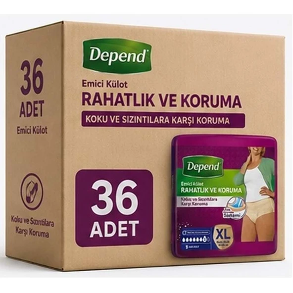 Depend Emici Külot Yetişkin Bezi XL - Extra Large Kadın 36 Adet (4PK*9) ürün görseli 1