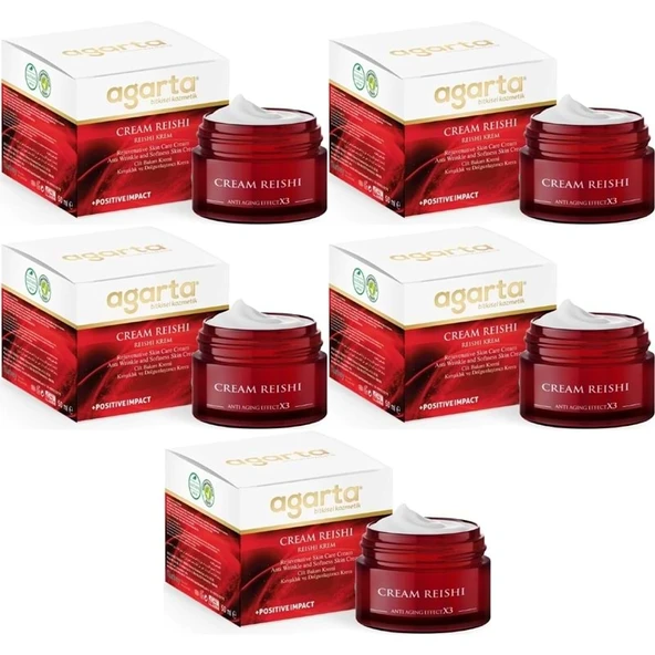 Agarta Doğal Yaşlanma Karşıtı Reishi Kremi 50 ML (Kırışıklık - Dolgunlaştırıcı) (5 Li Set) ürün görseli 1