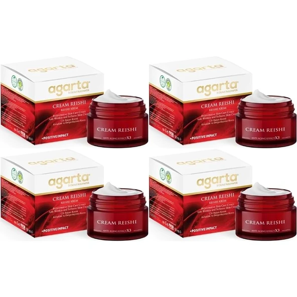 Agarta Doğal Yaşlanma Karşıtı Reishi Kremi 50 ML (Kırışıklık - Dolgunlaştırıcı) (4 Lü Set) ürün görseli 1