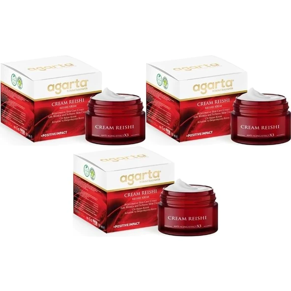Agarta Doğal Yaşlanma Karşıtı Reishi Kremi 50 ML (Kırışıklık - Dolgunlaştırıcı) (3 Lü Set) ürün görseli 1