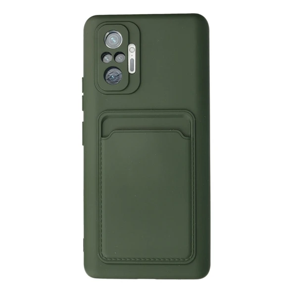 Xiaomi Redmi Note 10 Pro Kılıf Kelvin Kartvizitli Silikon - Koyu Yeşil ürün görseli 1