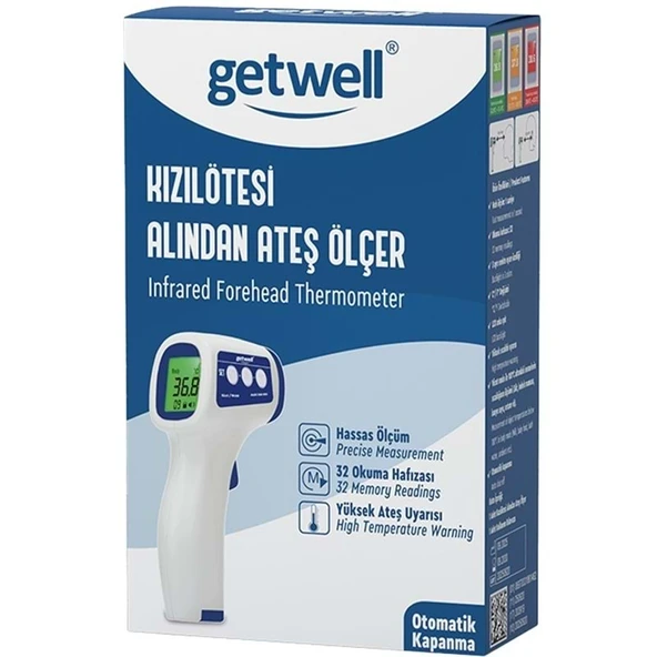 Getwell Ateş Ölçer Kızıl Ötesi Alından - Temassız - Uzaktan (Yetişkin & Bebek & Çocuk) ürün görseli 1