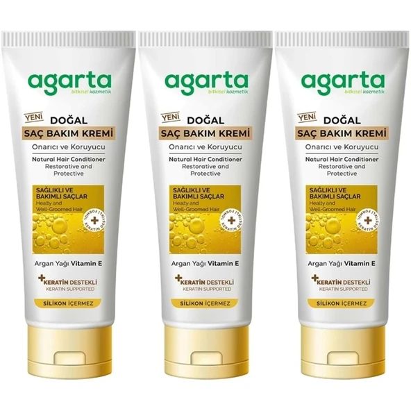 Agarta Doğal Güçlü Bakım Saç Güzelleştirici Krem 250 ML (3 Lü Set) ürün görseli 1
